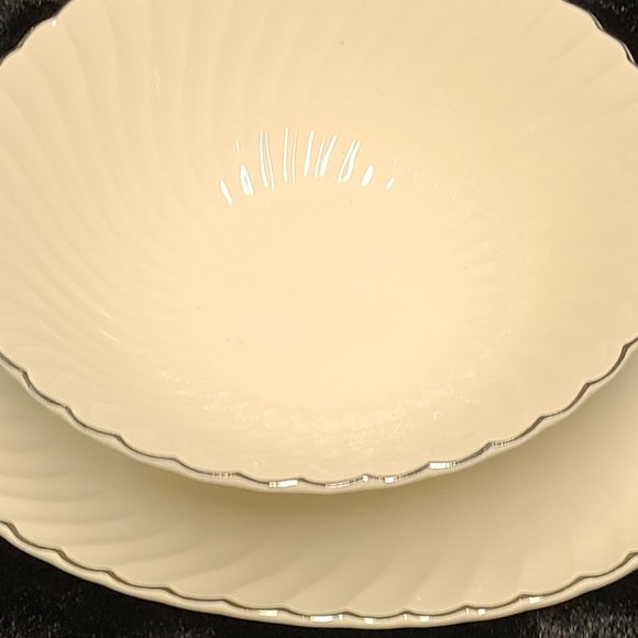 PLATINUM SWIRL - Serving Bowl & Platter Set - Picture 1 of 7